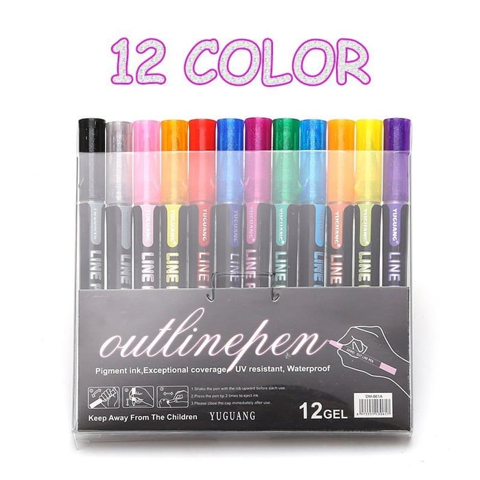 Super Squiggles Outline Marker pen - 12 Colors
