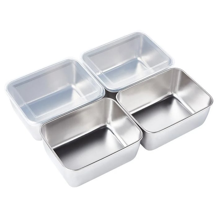 Stainless Steel Square Plate(With Lid)