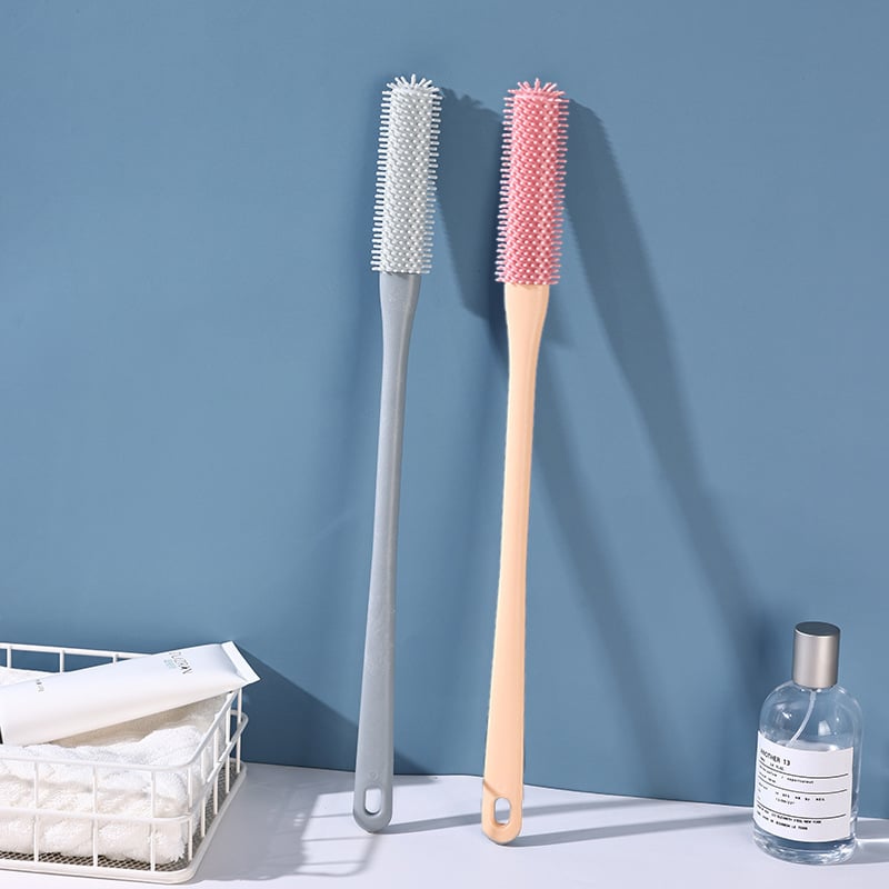 Long Handled Silicone Toe Crevice Cleaning Brush & Exfoliating Brush