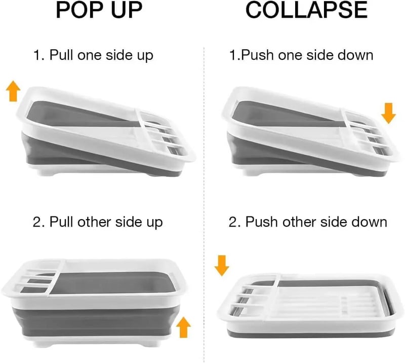 Kitchen Foldable Dish Rack with Drainer