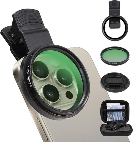 52mm Clip-0n CPL Phone CameraLens Filter Kit