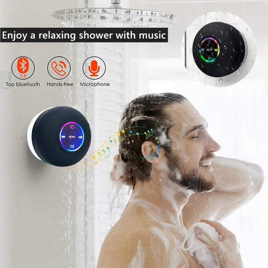 Bathroom Waterproof Wireless Bluetooth Speakers with LED Light