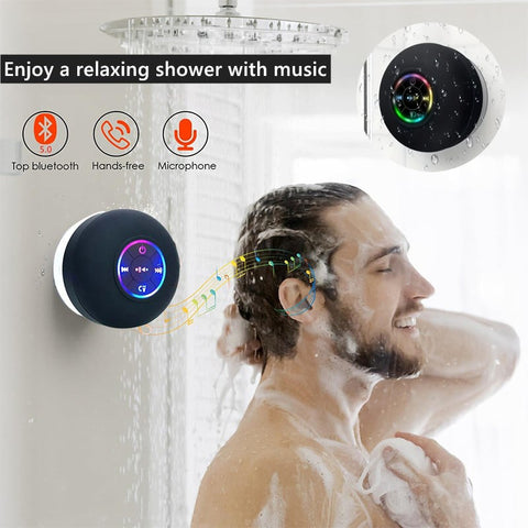Bathroom Waterproof Wireless Bluetooth Speakers with LED Light