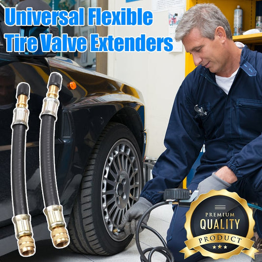 Universal Flexible Tire Valve Extenders for Car, Motorcycle, RV, Truck, Bike, Scooter