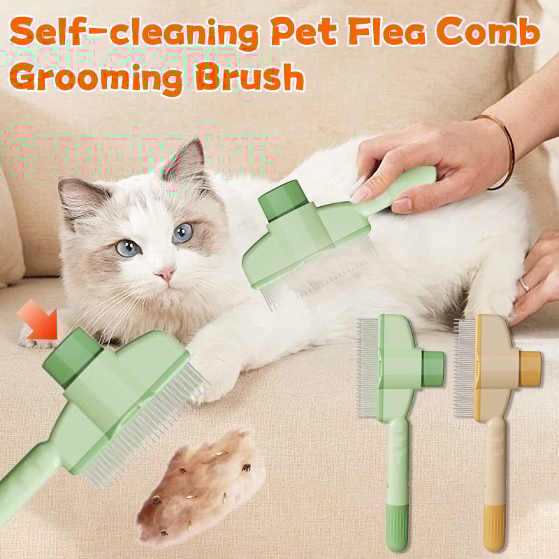 Self-cleaning Pet Flea Comb Grooming Brush
