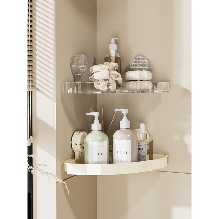 New Bathroom Suction Cup Corner Shelf