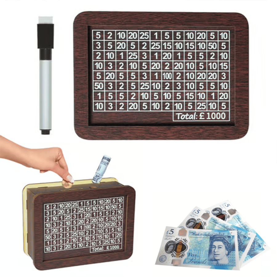 Cash Vault Wooden Savings Box