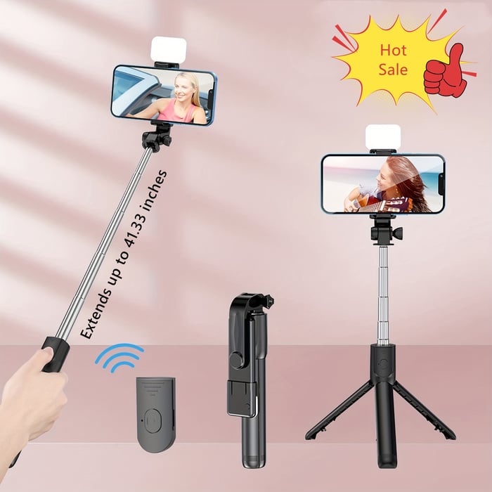 New Portable Wireless Bluetooth Selfie Stick
