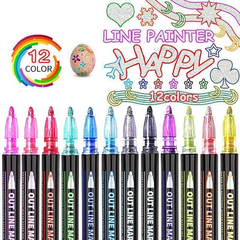 Super Squiggles Outline Marker pen - 12 Colors