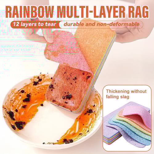 Rainbow Non-Scratch Cleaning Cloths (12 Layers Pack)