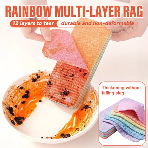 Rainbow Non-Scratch Cleaning Cloths (12 Layers Pack)