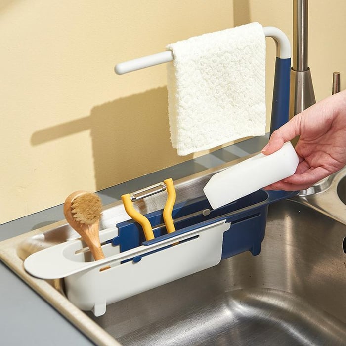Kitchen Sink Shelf Flexible Drain Storage Basket