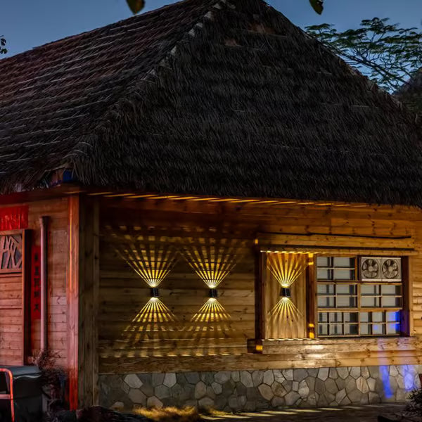 4 LED Solar Colorful Wall Lights Outdoor Light Waterproof