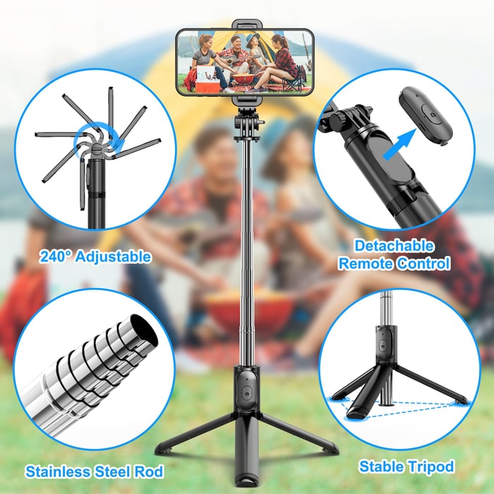 New Portable Wireless Bluetooth Selfie Stick