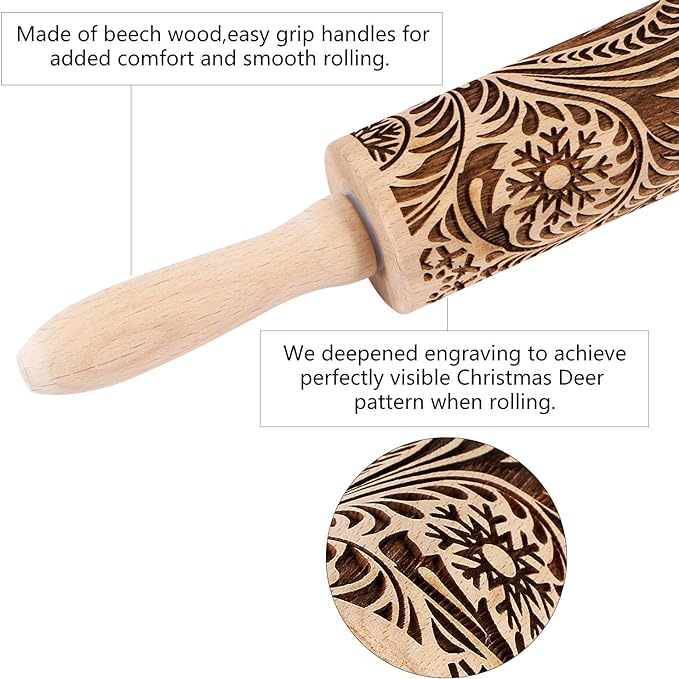 Christmas Wooden Rolling Pins