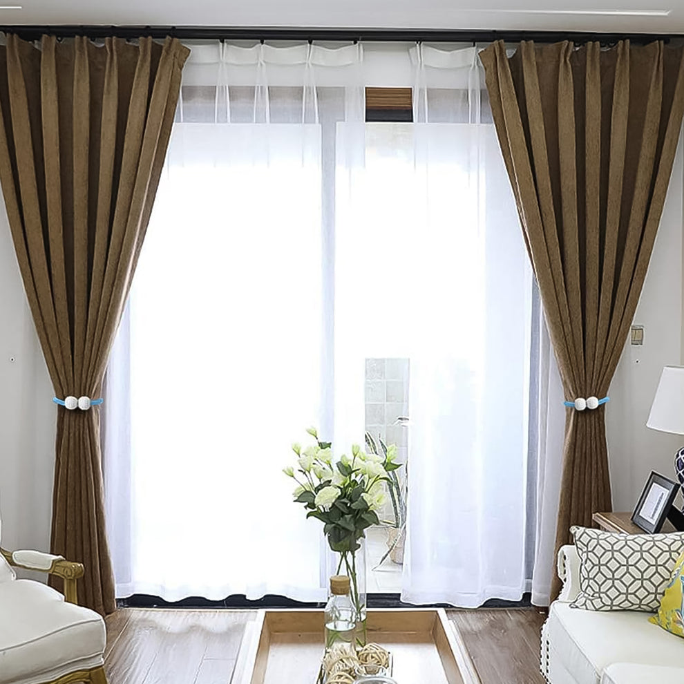 Polyester and Magnet Curtain - Pack Of 2
