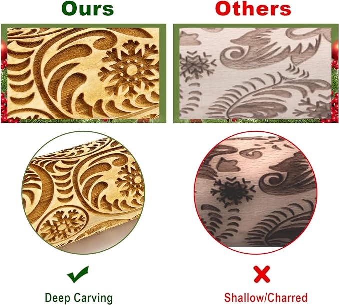 Christmas Wooden Rolling Pins