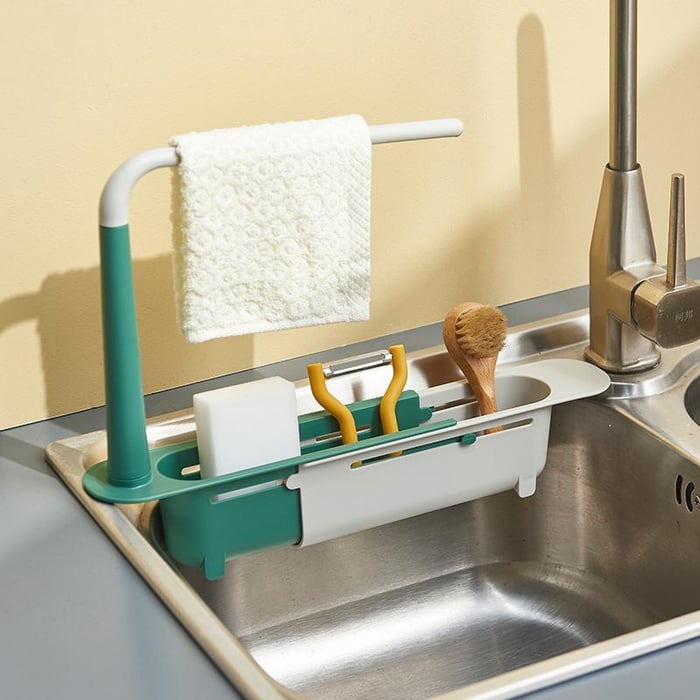 Kitchen Sink Shelf Flexible Drain Storage Basket