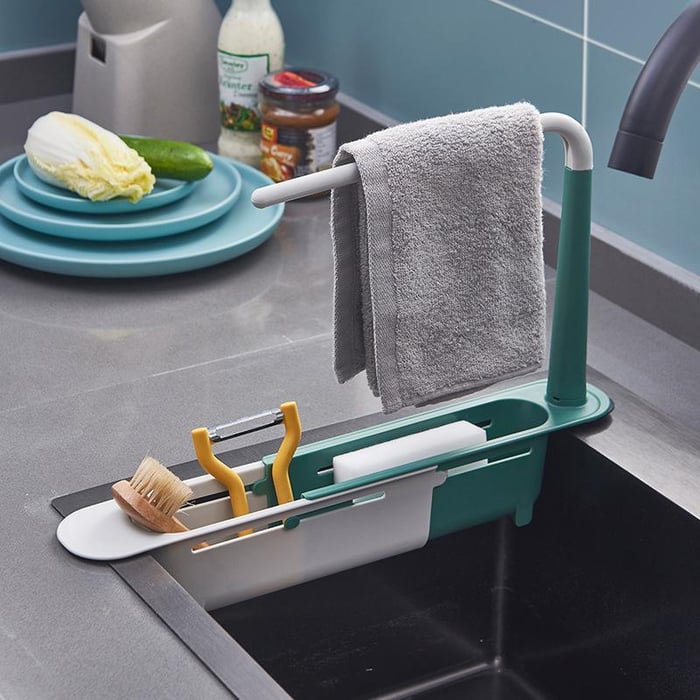 Kitchen Sink Shelf Flexible Drain Storage Basket