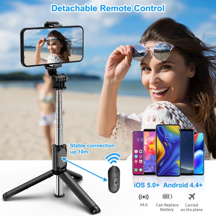 New Portable Wireless Bluetooth Selfie Stick