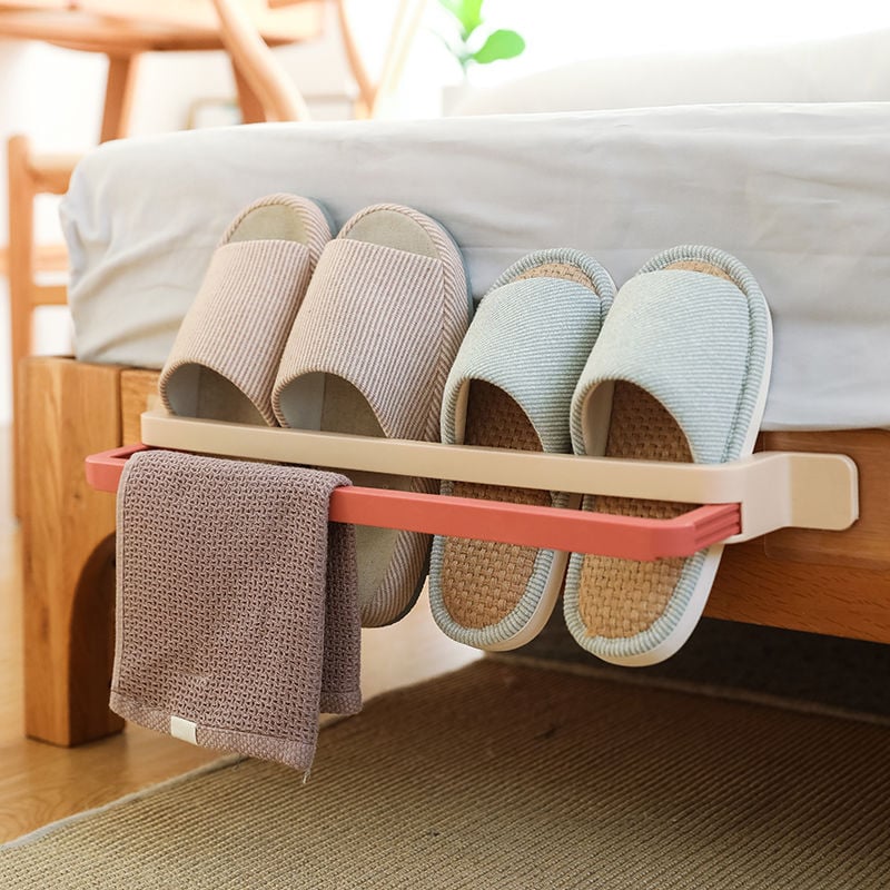 No-Hole Installation Foldable Slippers Rack