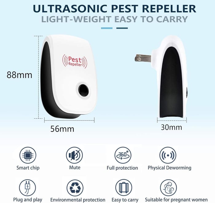 Ultrasonic Repeller Reject Mosquito Killer Light Trap Lamp Repellant Pest Control