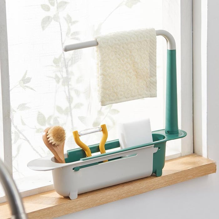 Kitchen Sink Shelf Flexible Drain Storage Basket