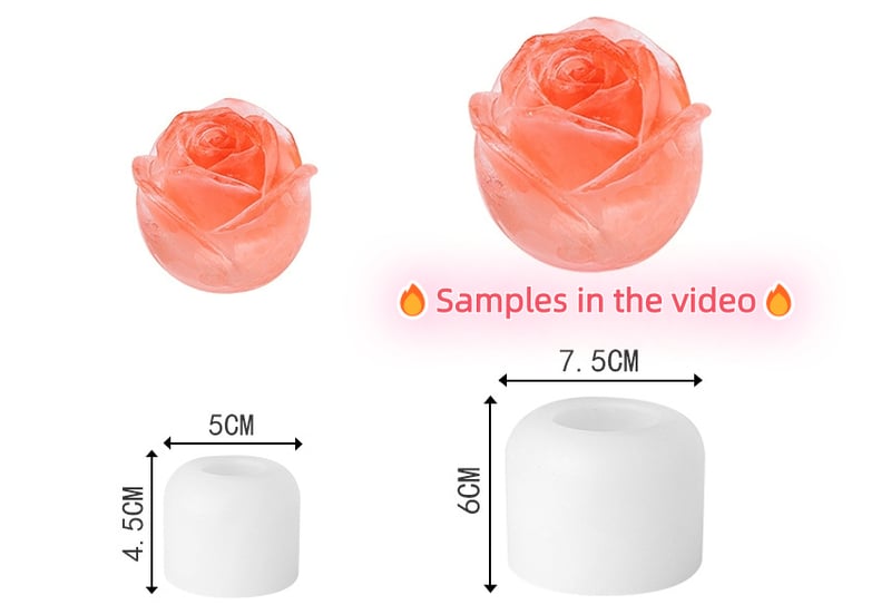 3D Rose Shape Ice Cube Mold