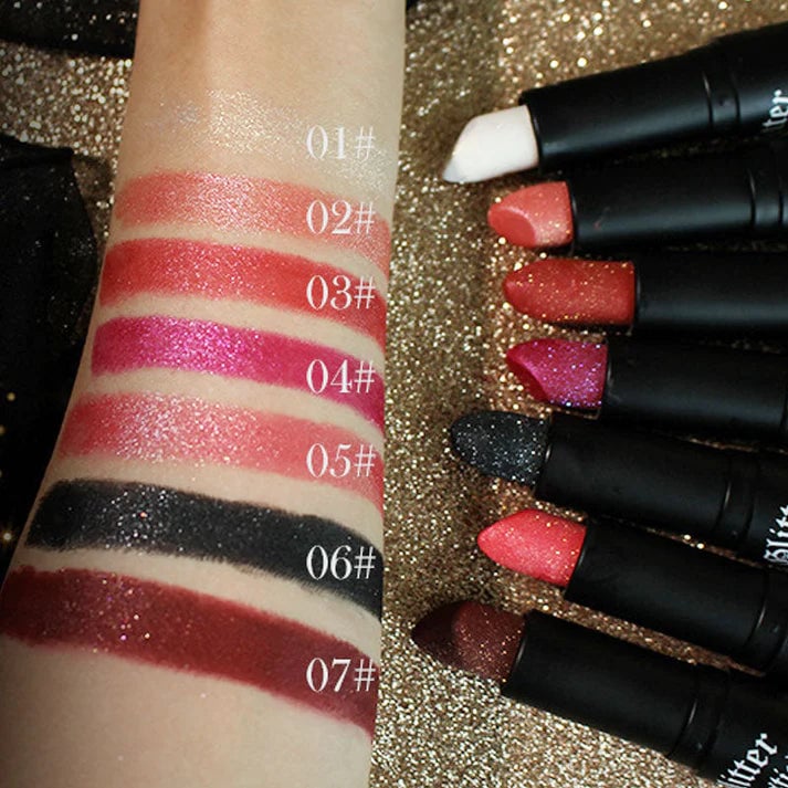 Matte Long Lasting Lipstick With Fine Glitter