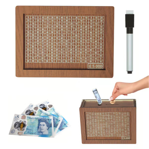 Cash Vault Wooden Savings Box