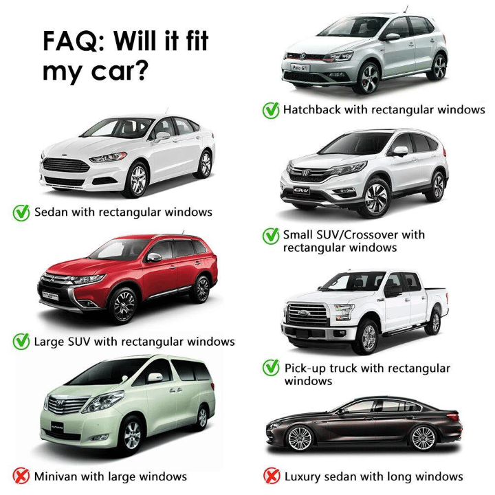 Universal Car Window Screens - Pack Of 4