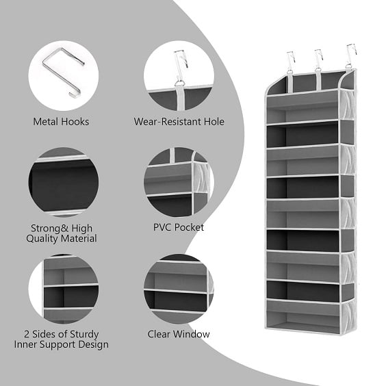The Door Storage Organizer with 5 Pockets 10 Mesh Pockets