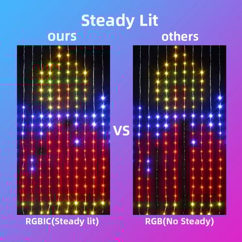 Color Waves LED Curtain Sync Lights