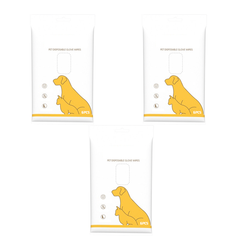 Deodorizing Pet Glove Wipes For Dogs - Pack Of 6
