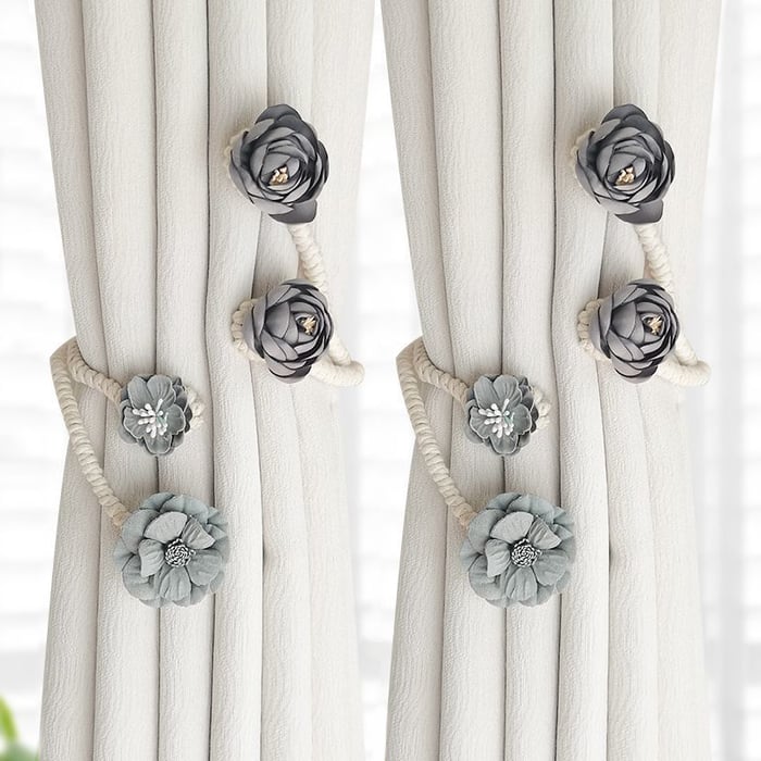Floral Curtain Ties - Pack Of 2