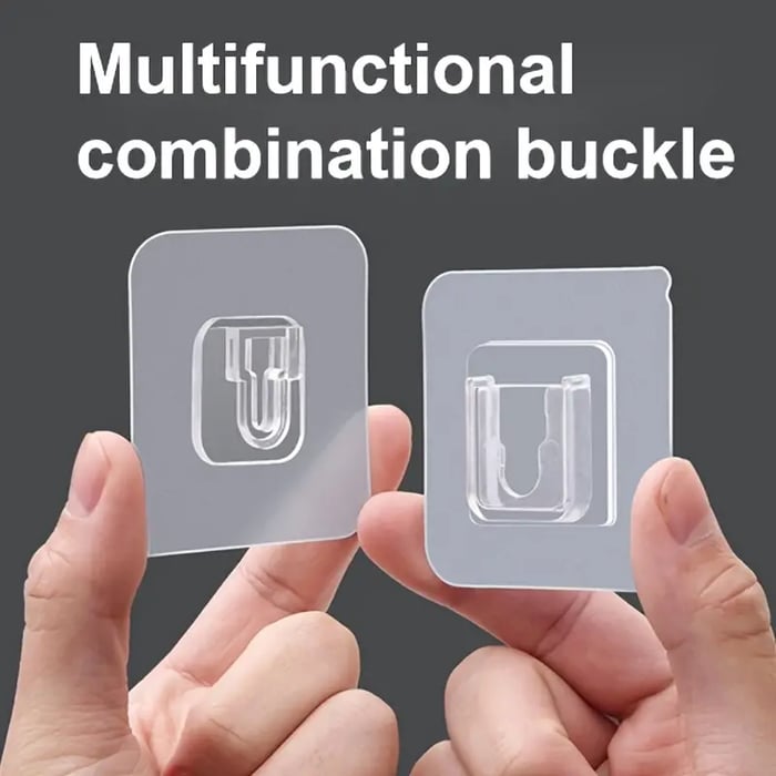 Transparent Double-sided Adhesive Wall Hooks - Pack Of 16