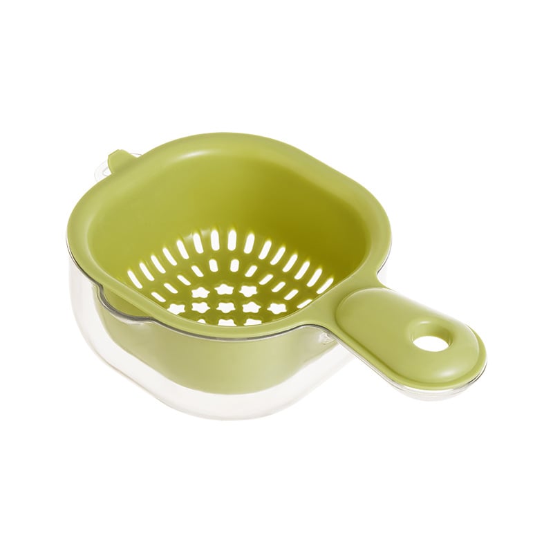 Kitchen Dual-Layer Draining Basket with Handle
