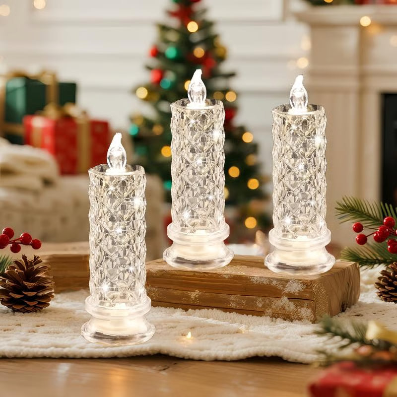 ✨🕯️LED Crystal Candle Lights 🌈Battery Operated