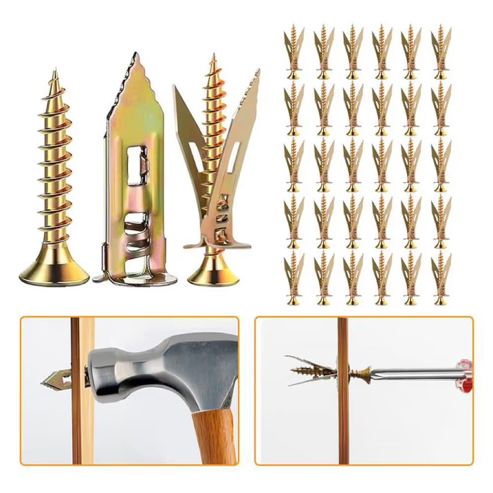 Self Drilling Drywall Anchors with Screws Kit (Pack Of 30)