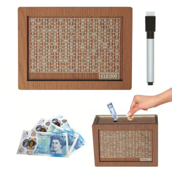Cash Vault Wooden Savings Box