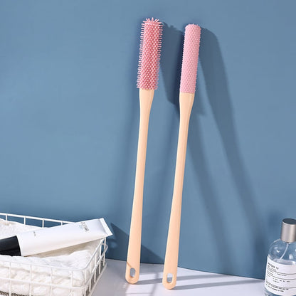 Long Handled Silicone Toe Crevice Cleaning Brush & Exfoliating Brush
