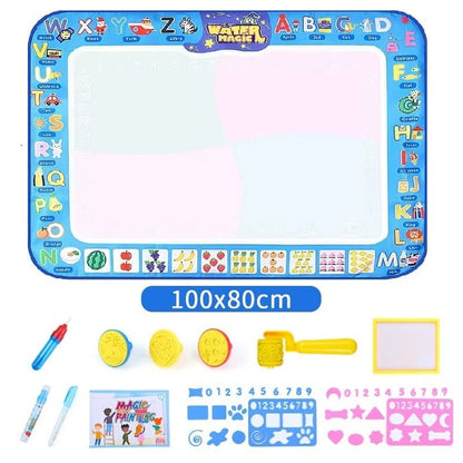 Water Doodle Mat ,Aqua Painting Drawing Mat Mess Free Learning Toy Mat