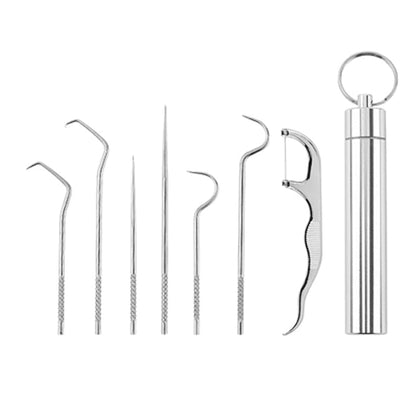 Stainless steel toothpick set - 7 pieces