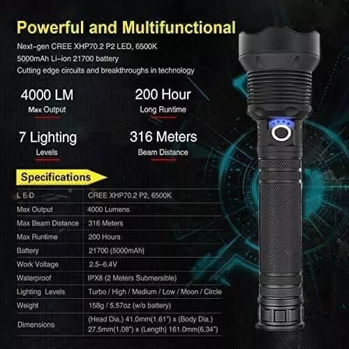 Water Proof Military Grade Flashlight