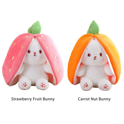 Strawberry Bunny Transformed into Little Rabbit Fruit Doll Plush Toy