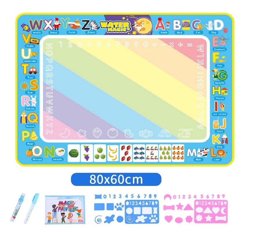 Water Doodle Mat ,Aqua Painting Drawing Mat Mess Free Learning Toy Mat