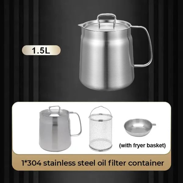 2-in-1 Stainless Steel Multifunctional Oil Strainer Pot