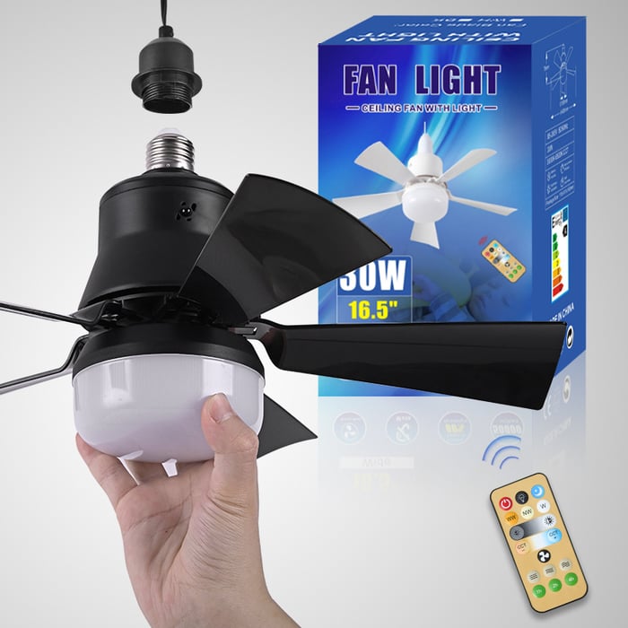 2-IN-1 PORTABLE CEILING FAN & LIGHT with Remote Control