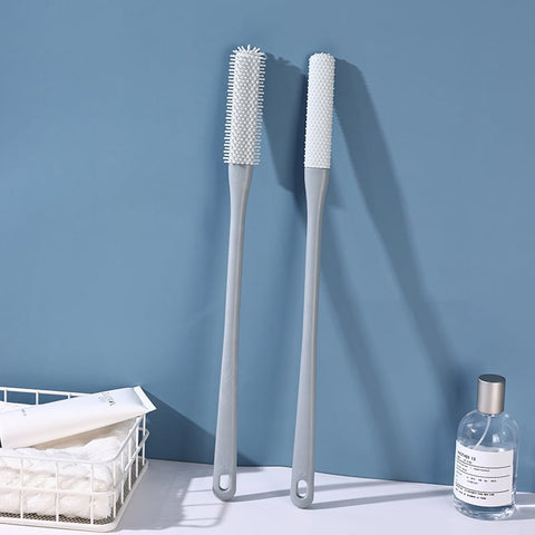 Long Handled Silicone Toe Crevice Cleaning Brush & Exfoliating Brush