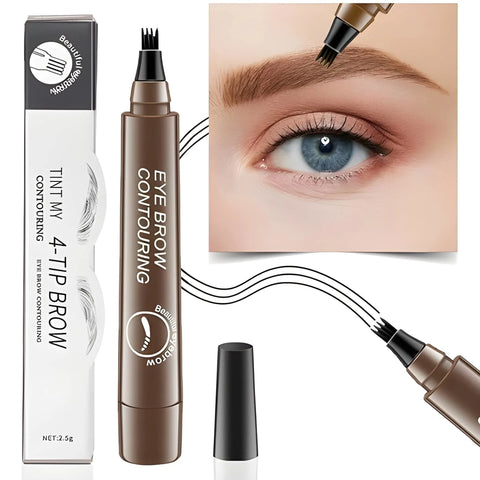 🖤✨ 4 Point Eyebrow Pencil – Waterproof Microblading Brow Pen (Black)  Natural Hair Strokes • Long-Lasting • Smudge-Proof Finish  Create perfectly defined, fuller-looking brows in minutes with